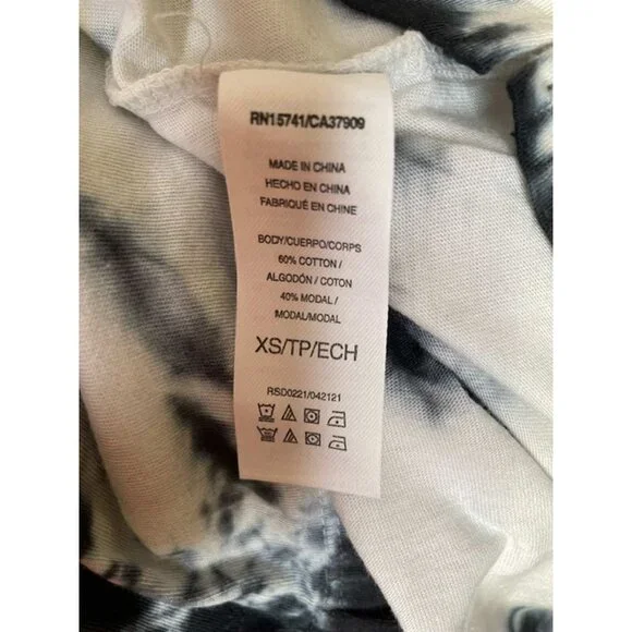 Splendid Tie Dye Cropped T Shirt with Hair Scrunchie X SMALL (3666) - Picture 5 of 7